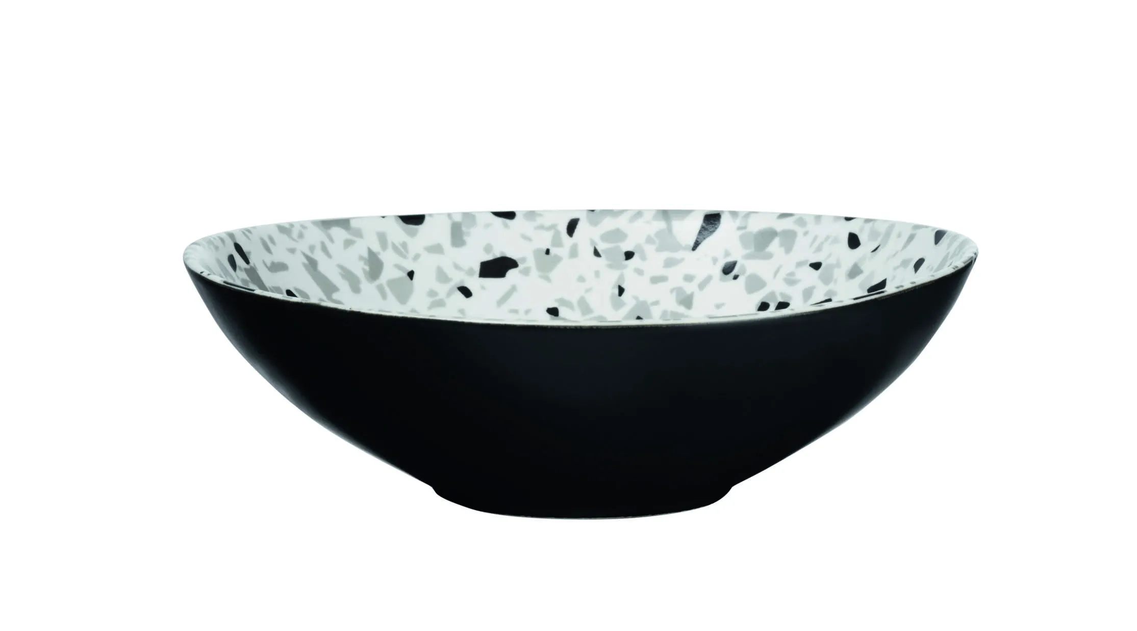 Schale TERRAZZO schwarz,weiß Durchmesser 18cm, Höhe 5cm