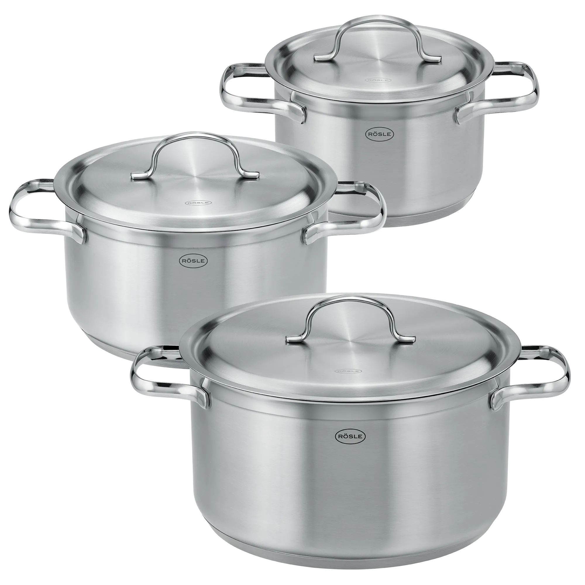 Topfset mit Edelstahldeckeln Rösle Pureelements