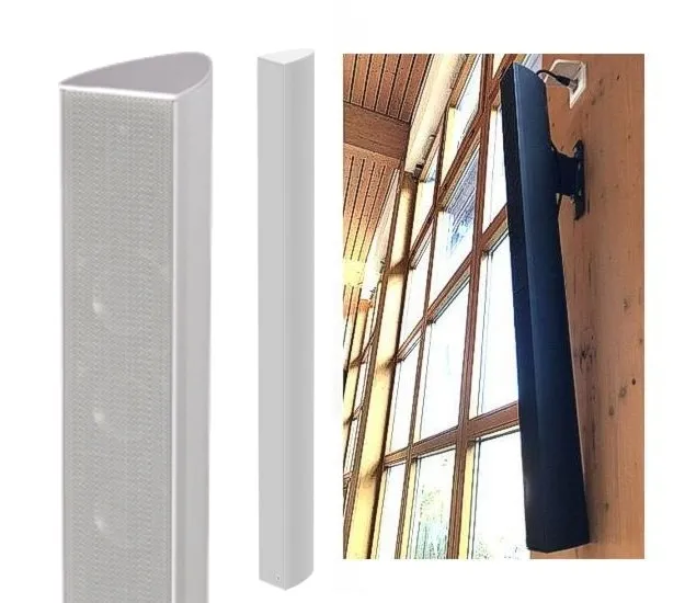 1m Tonsäule 106cm 240W ELA 100V und 8-Ohm KYRA12-OW Weiss IP55 IPX3 Outdoor Indoor feuchtefest Ballwurfsicher