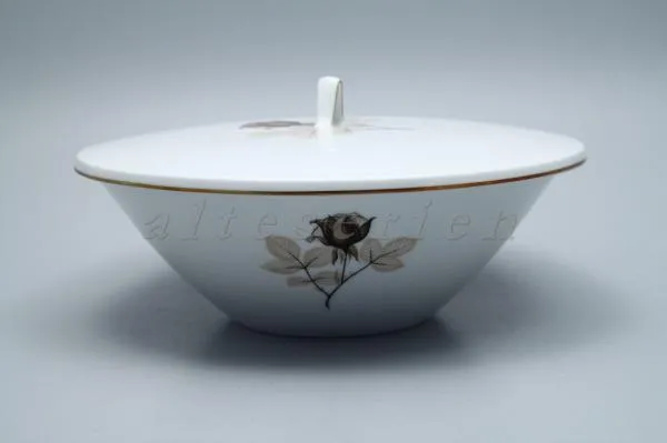 Ragout / Terrine - Rosenthal Form 2000 Schattenrose mit Goldrand