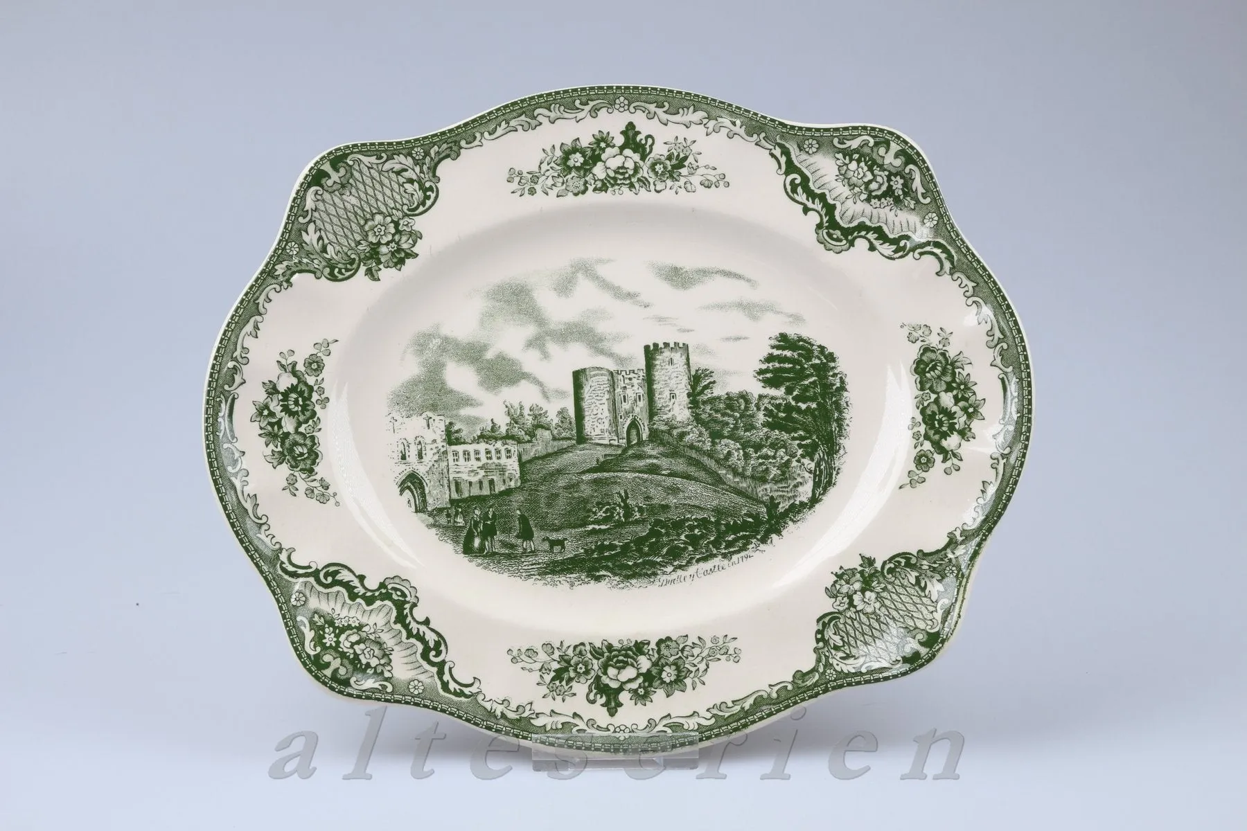 Fleischplatte klein - Johnson Bros Old Britain Castles grün