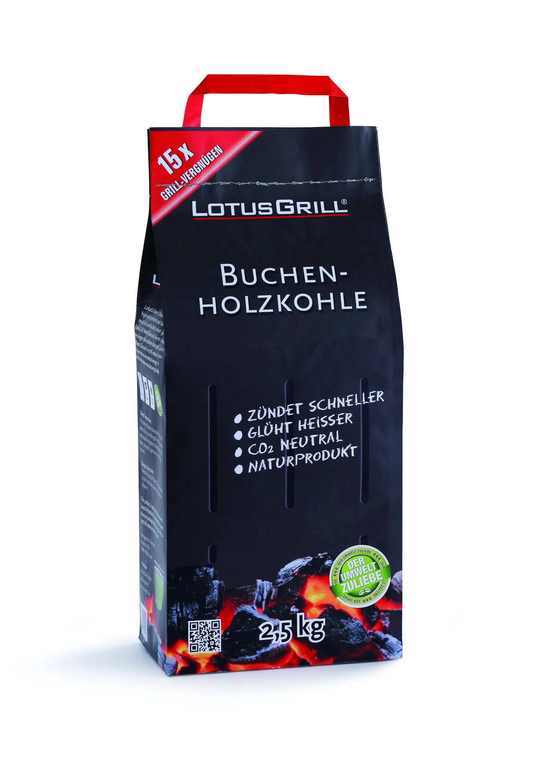 2,5 Kg Buchenholzkohle Lotus Holzkohle hat einen extrem hohen Kohlenstoffgehalt