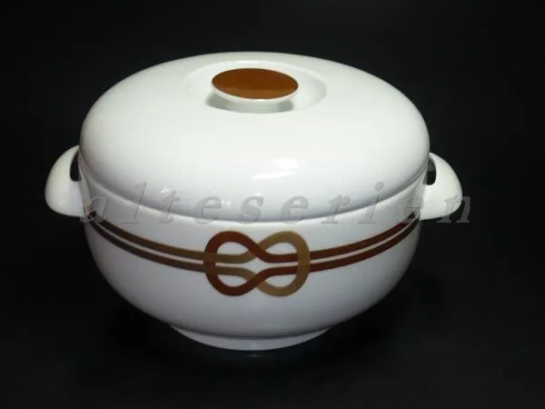 Ragout / Terrine - Fürstenberg Form F F 9 Dekor 677 Schleife Braun-Gold