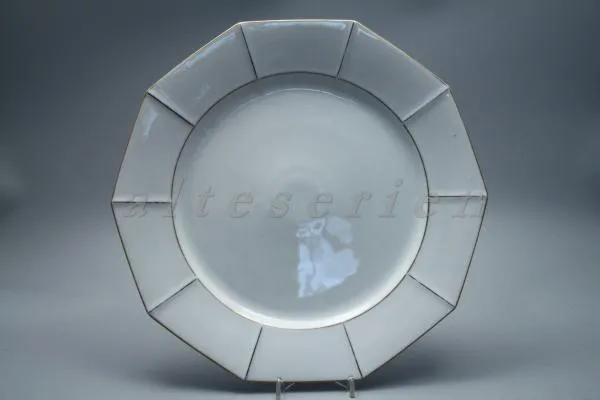 große Servierplatte - Tirschenreuth unbek. Formen Achteck mit Goldlinie