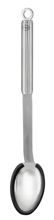 Rundgriff Gießlöffel Silikonrand   Edelstahl 18/10 matt, Silikon glatt schwarz
