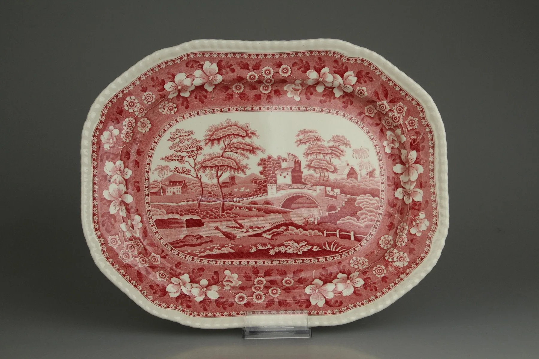 Fleischplatte groß - Spode Copeland Pink Tower