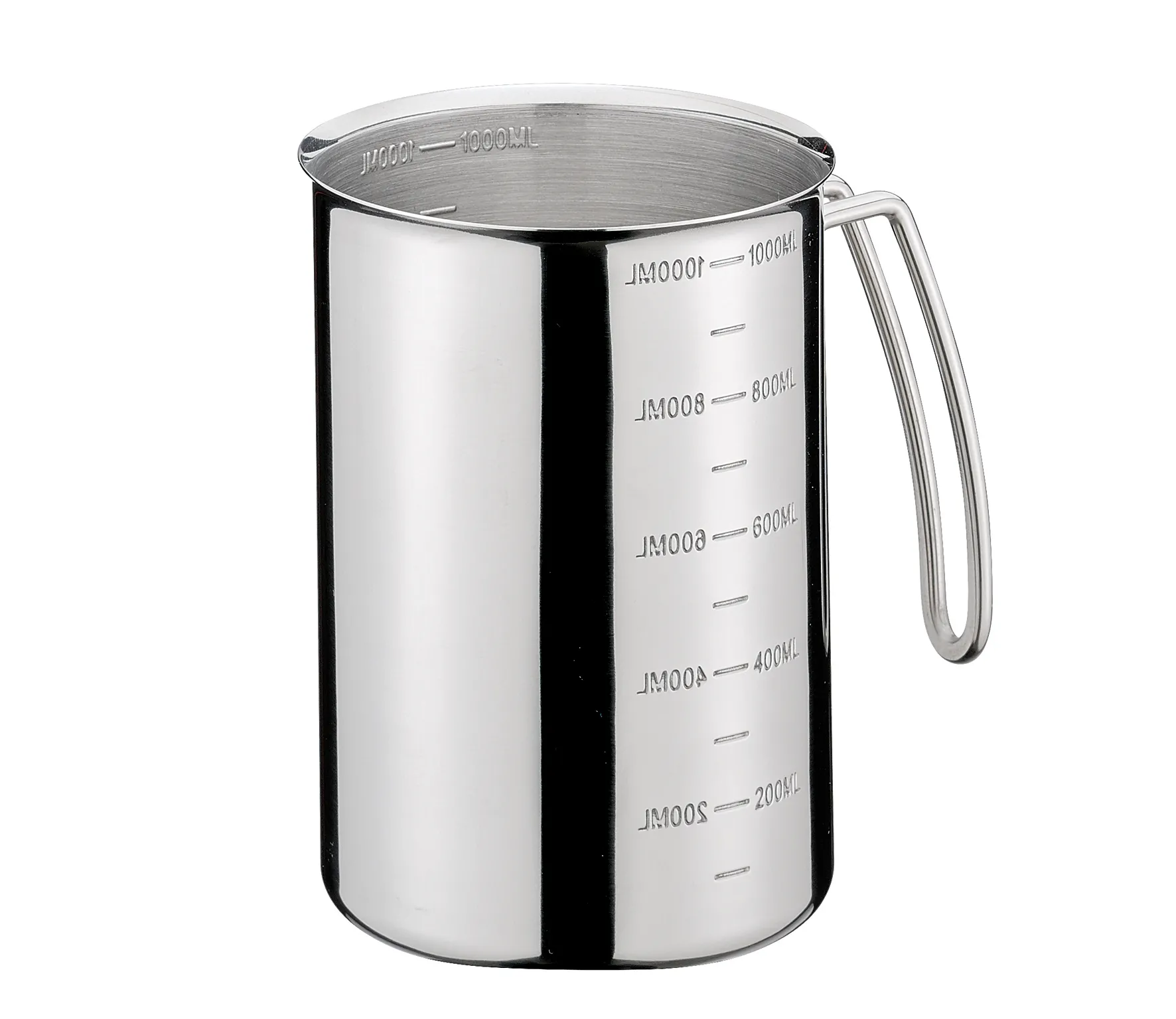 Messbecher 1 L, Edelstahl rostfreier Edelstahl + Innen- und Außenskala