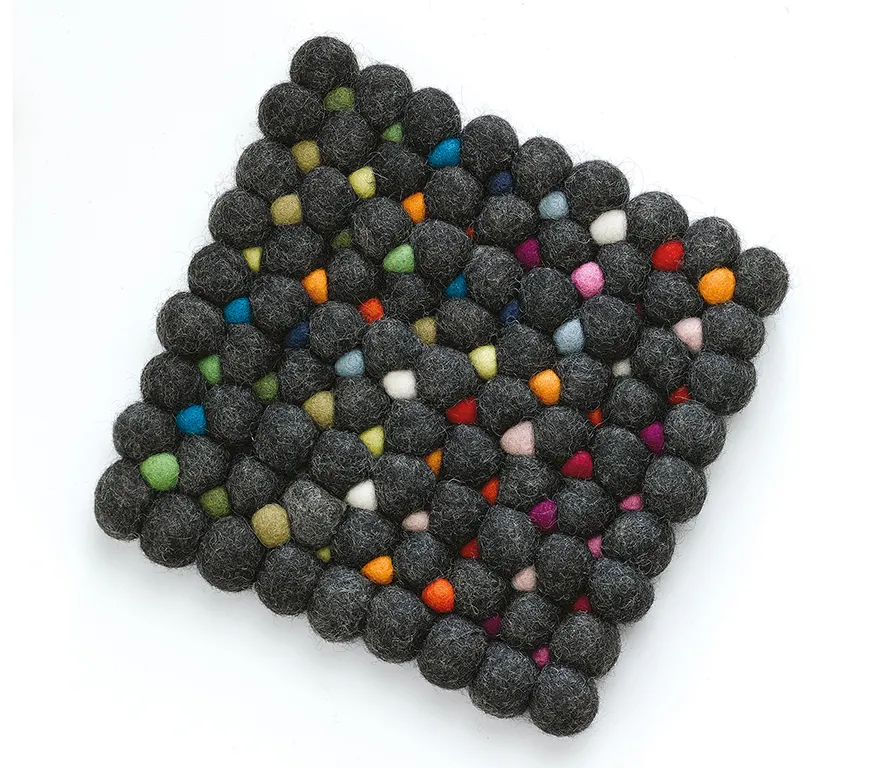 Topf Untersetzer LANA NERO quadratisch Handgefertigt in Nepal · Fair gehandelt