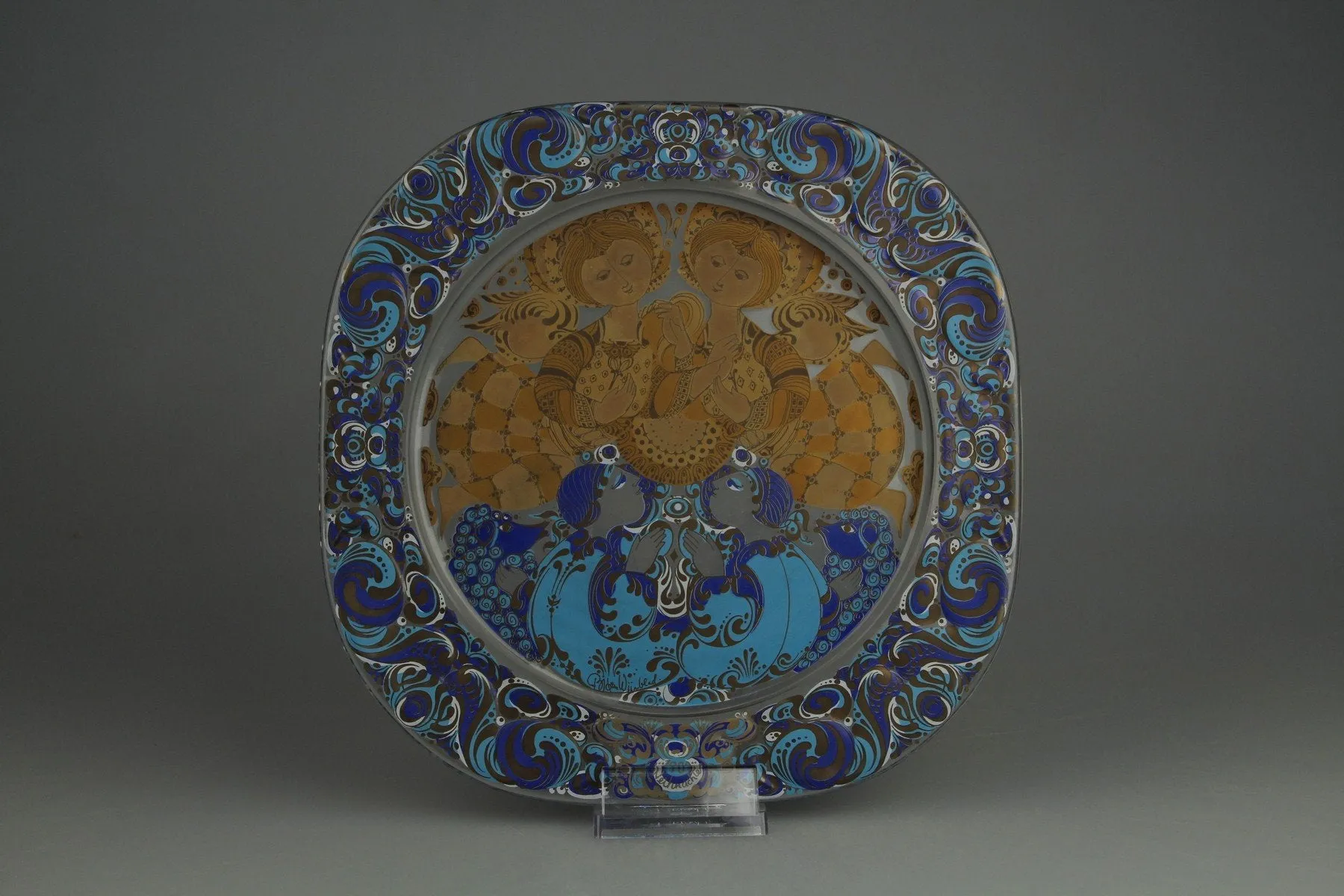 1980 Wandteller - Rosenthal Björn Wiinblad aus Glas