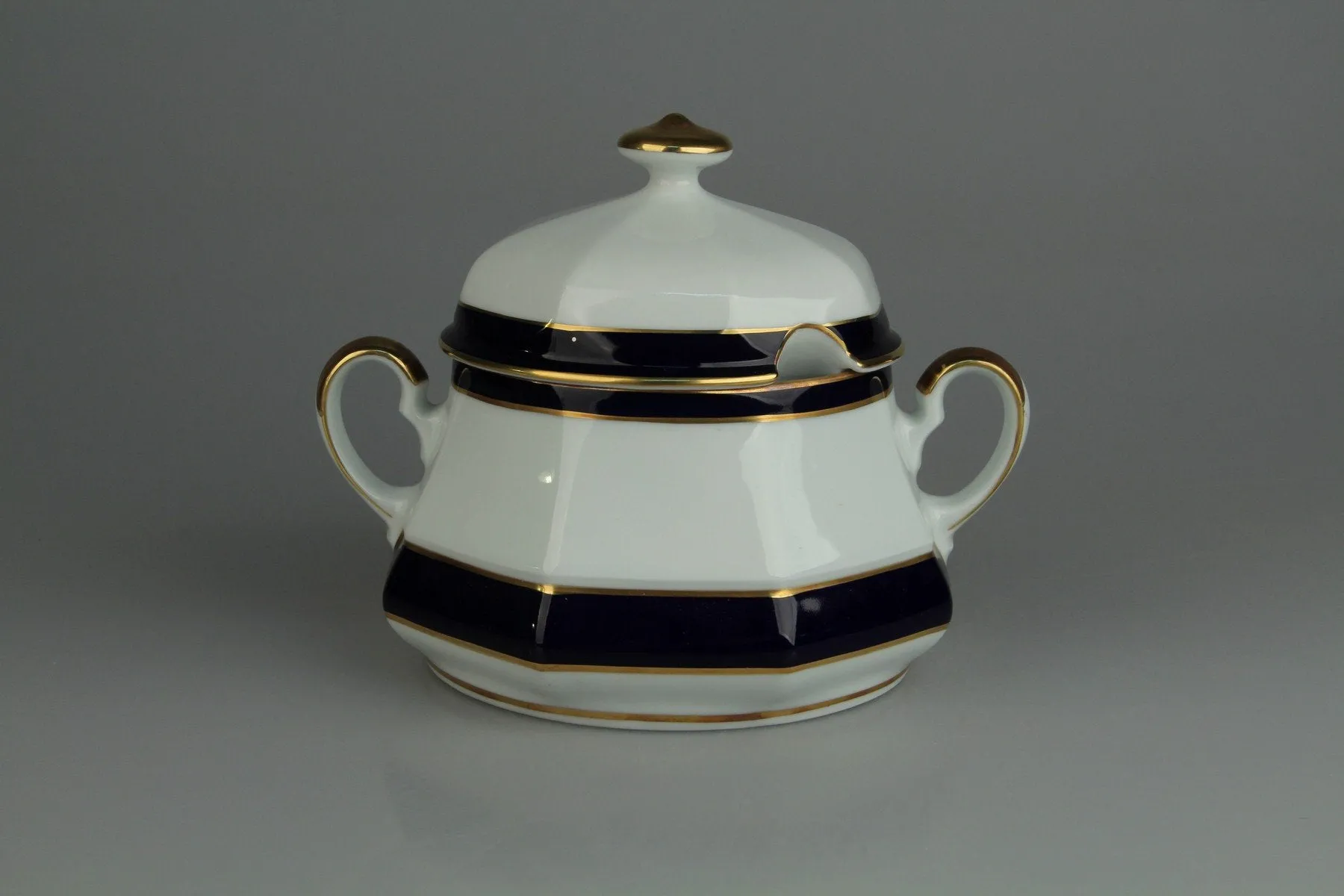 Ragout / Terrine - Winterling Kirchenlamitz Bergamo Rand Echt Kobalt