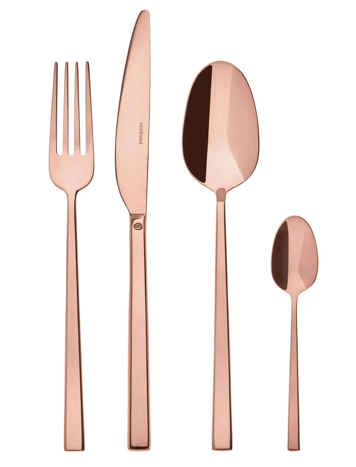 Besteck 24tlg. Rock Kupfer PVD 6Messer,6Gabeln,6Löffel,6Kaffeelöffel