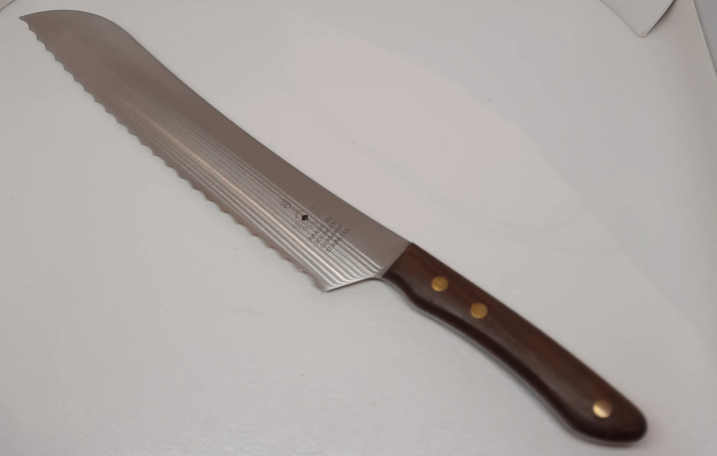 Brotsäge 26 cm Thermonut rostfrei Messing Nieten; 260 x 40 cm