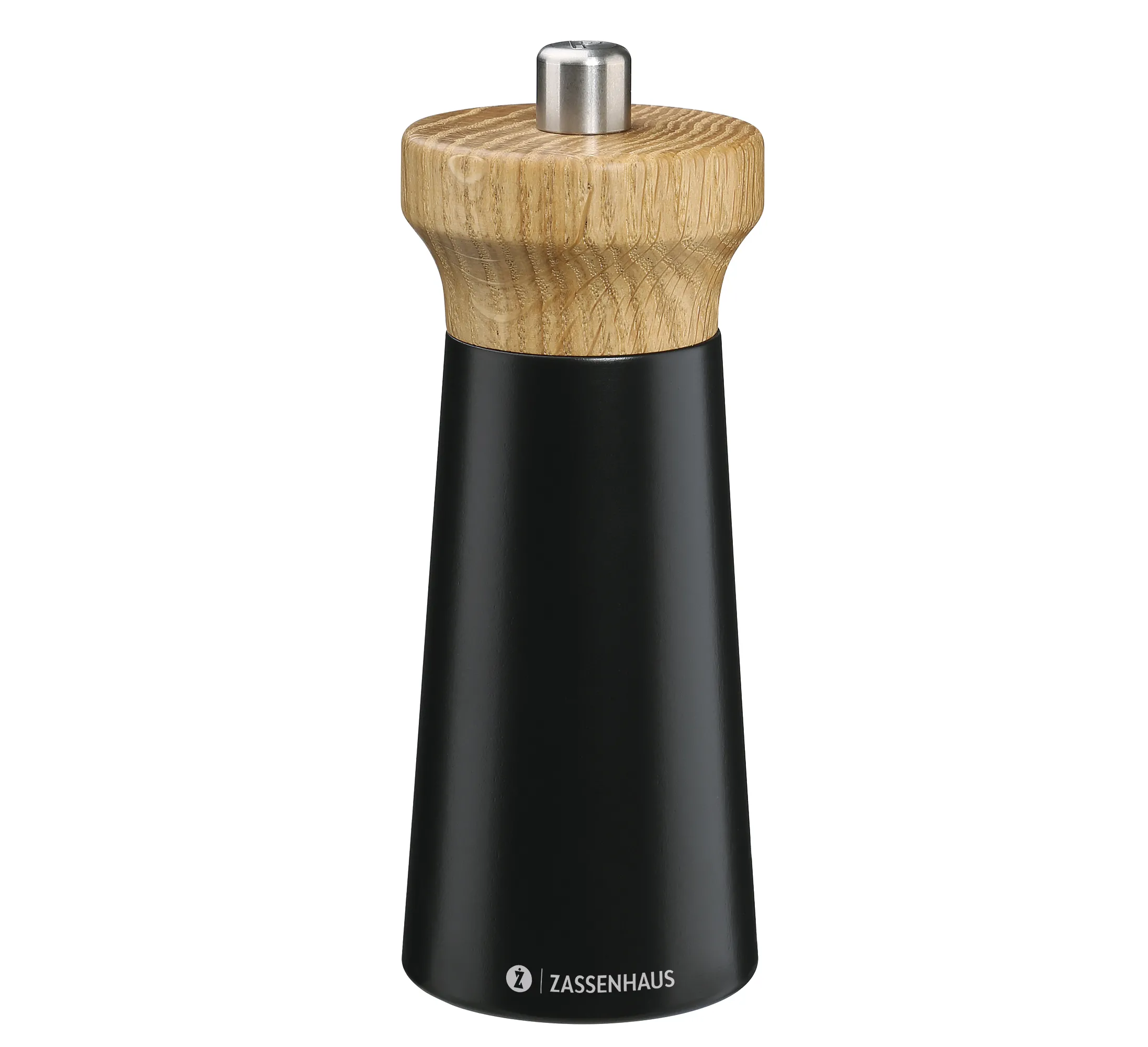 Pfeffermühle WESTERLAND 14 cm schwarz/Eiche Mahlgrad unten am Mahlwerk präzise einstellbar!