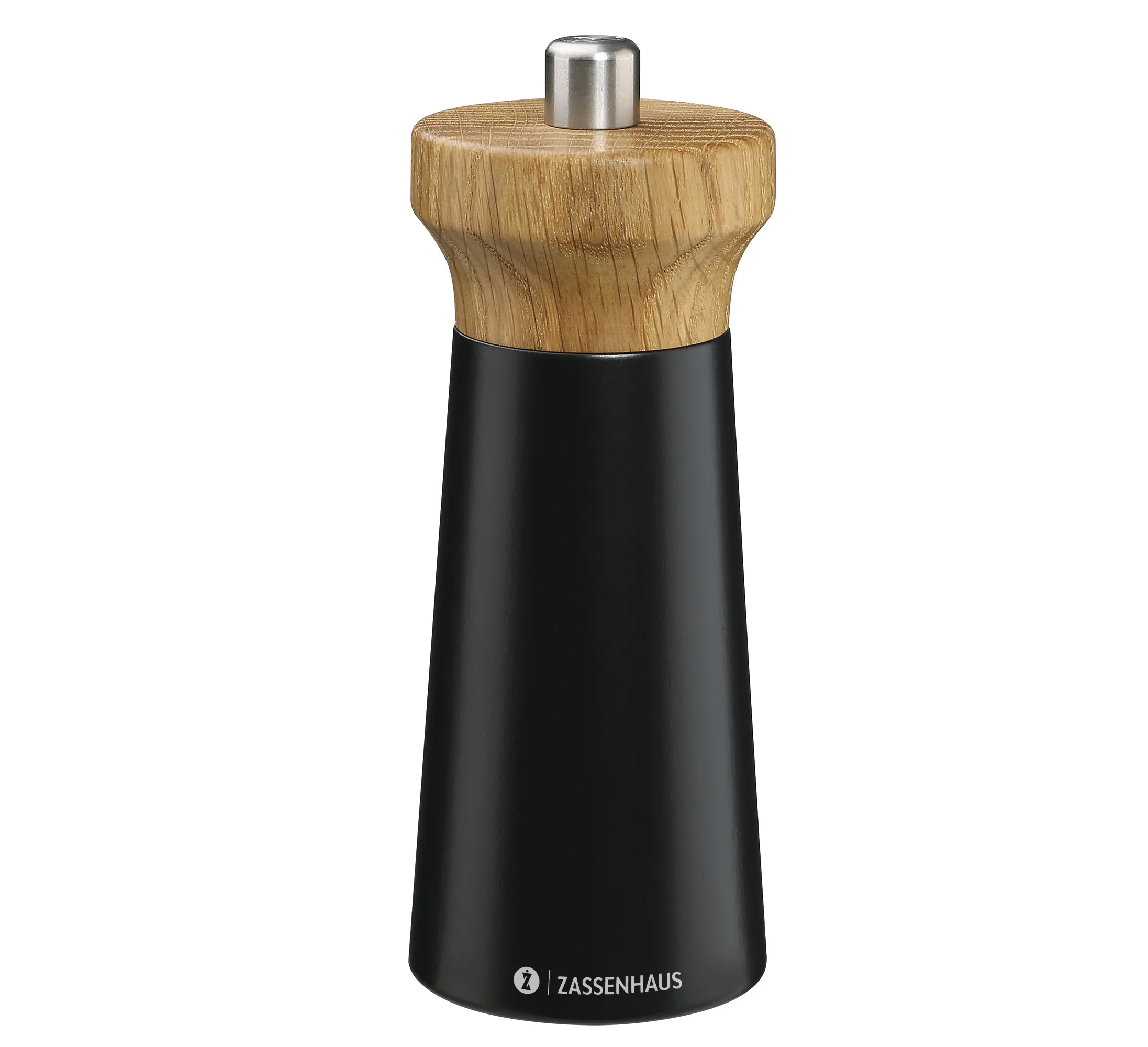 Salzmühle WESTERLAND 14 cm schwarz/Eiche Mahlgrad unten am Mahlwerk präzise einstellbar!