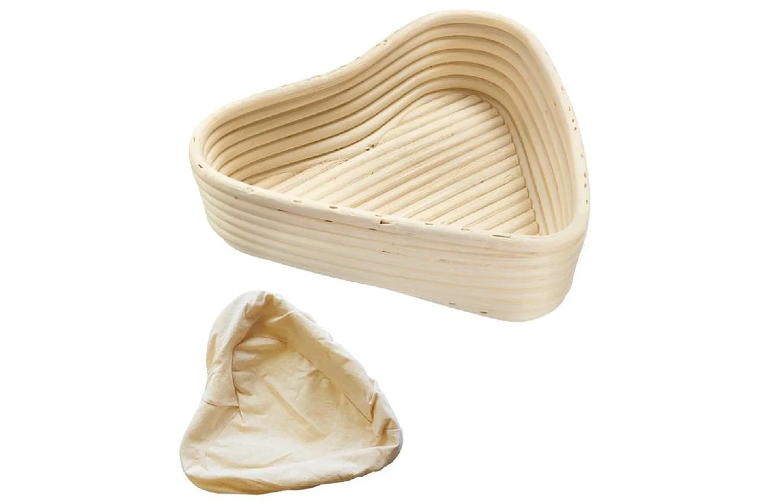 WESTMARK Gärkörbchen Set Herz und Bezug 22x23,5x6, aus natürlichem Peddigrohr, zum Gären und Ruhen