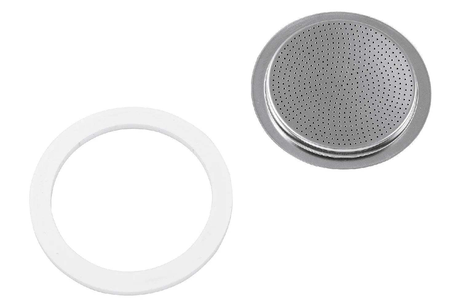 BIALETTI Ersatzteilset 1 Dichtung Silikon + Filter Silikon / Edelstahl, passend für Espressobereiter