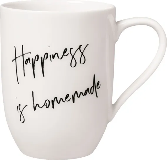 Statement Becher mit Henkel Happiness is homemade Volumen: ca. 280 ml Gewicht: ca. 262 g