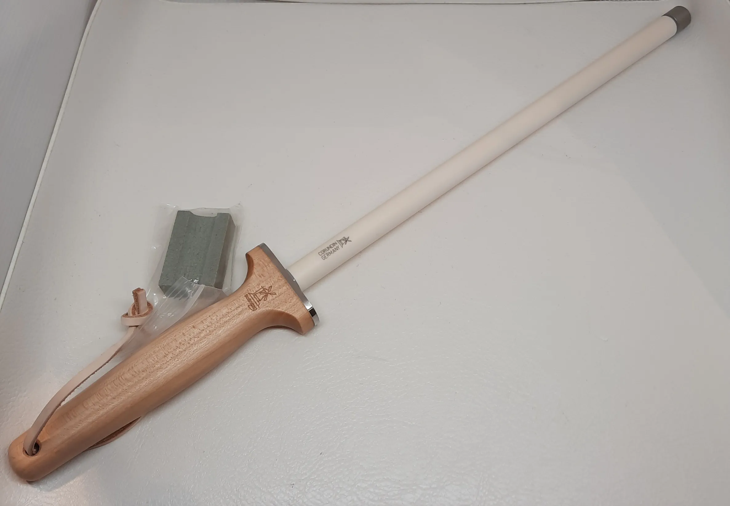 Corundin Wetzstab,Keramik 310mm mit Metallplatte,Körnung ca.1500