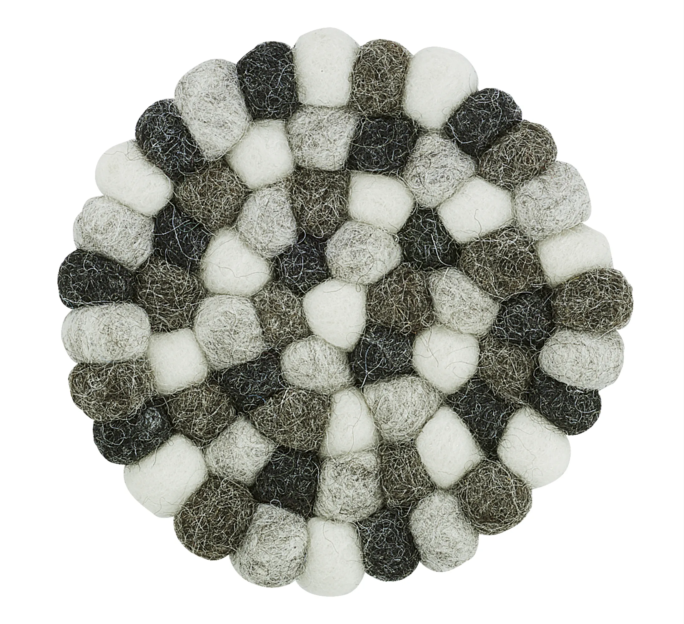 LANA GRIGIO rund Glasuntersetzer Schafwolle, waschbar, hitzebeständig bis 100°C,