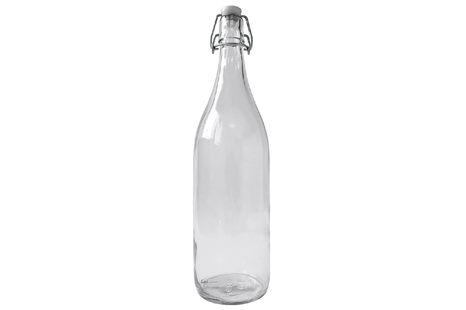 Glasbügelflasche 1000ml Glas, Kunststoffkopf, rostfreiem Bügelverschluss