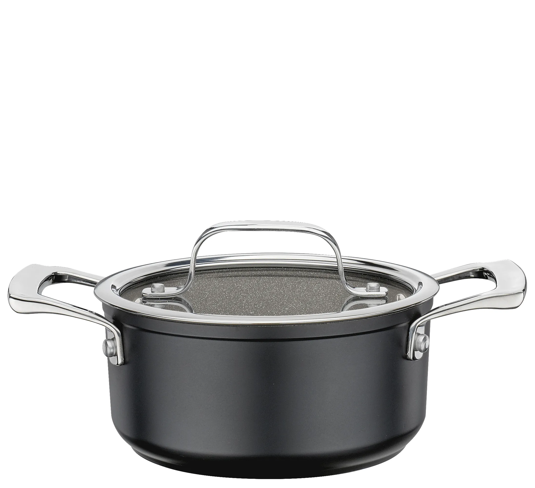 Bratentopf mit Glasdeckel 16 cm 1,4l MERIDIAN INTENSE PRO,recyceltes Aluminium antihaft