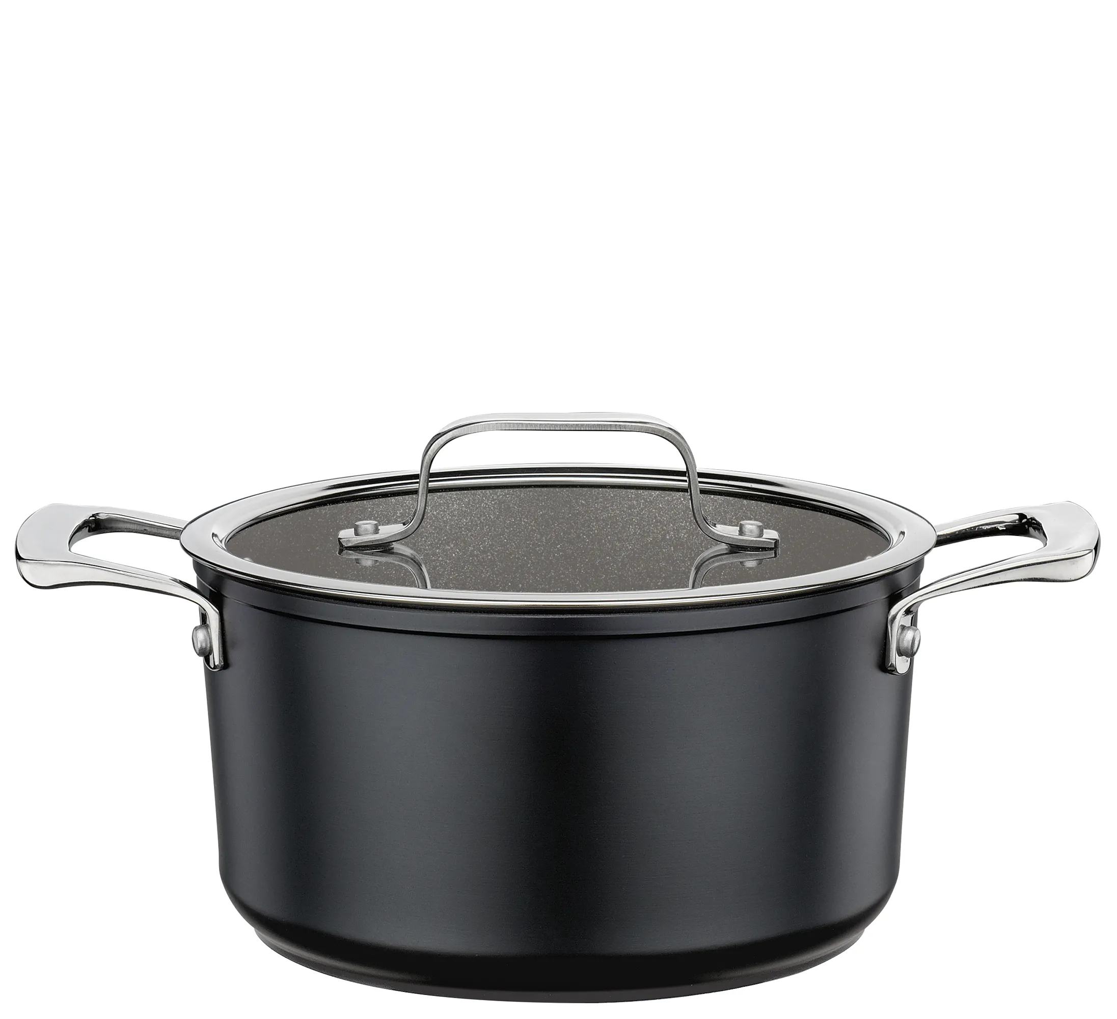 Bratentopf mit Glasdeckel 20 cm 3,0l MERIDIAN INTENSE PRO,recyceltes Aluminium antihaft