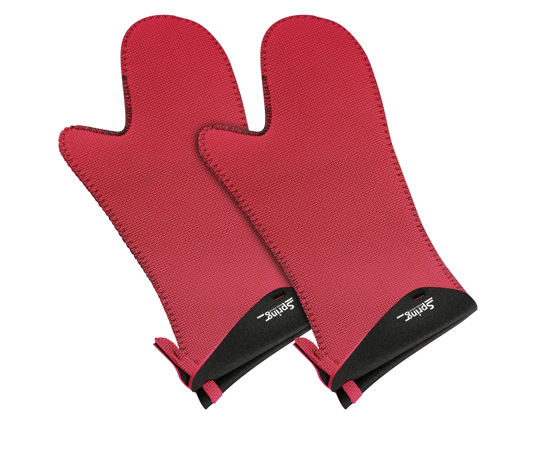 Handschuh lang rot/schwarz 1 Paar Backofenhandschuh