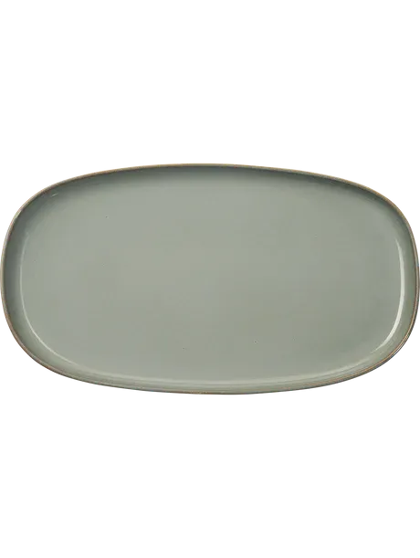 Platte, oval, eucalyptus 31 x 18 cm, H. 2 cm, Keramik, saisons eucalyptus