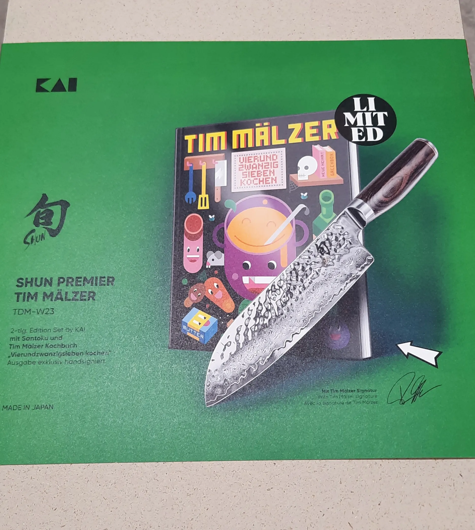 Santoku Kai TDM 1702  18 cm mit Kochbuch TDM-W23 Weihnachtsaktion 2023, Limitiert auf 5.000