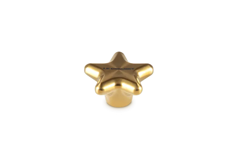 Deckelknopf Edelstahl Gold Stern 6 cm backofenfest