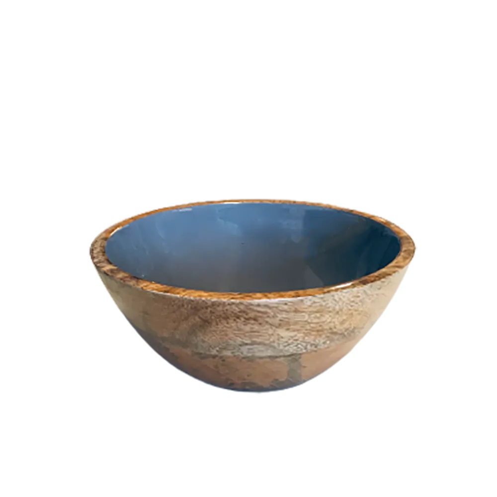 Schale17cm Mangohol innen grau Salatschüssel aus Mangoholz mit Folkstone