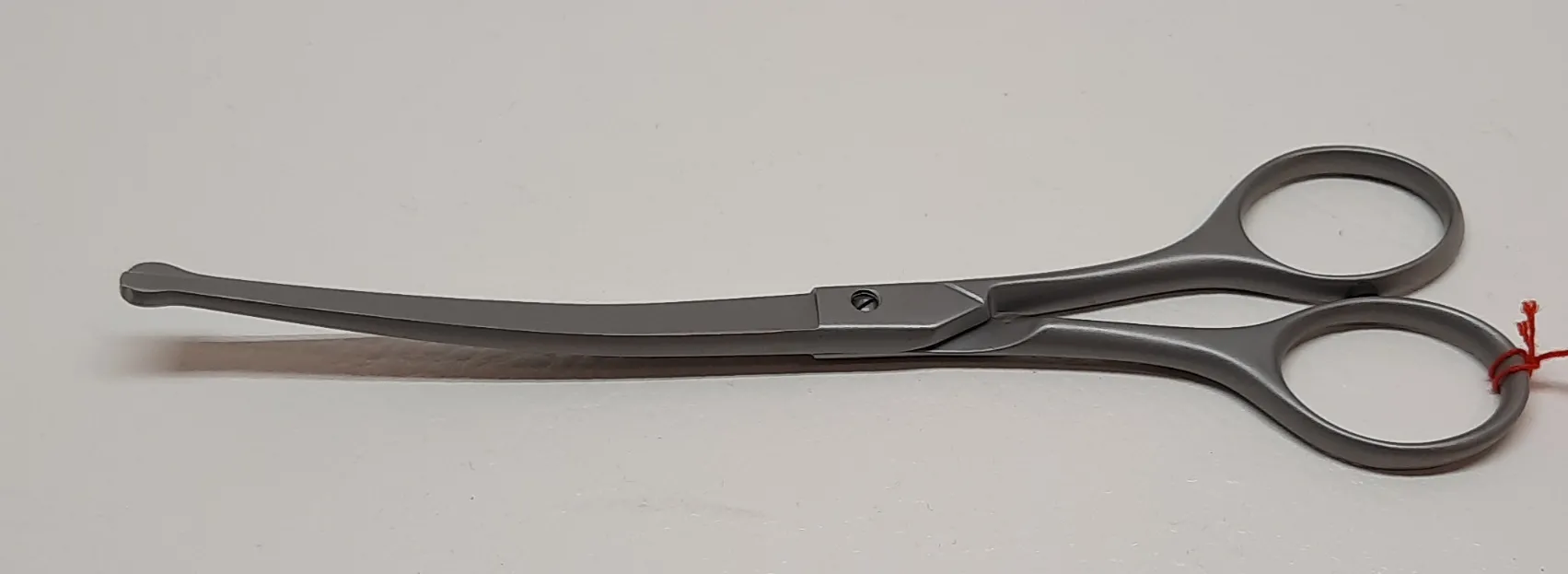 Hundeschere, rostfrei, Blatt gebogen, Knopf  6,5'' 165 mm