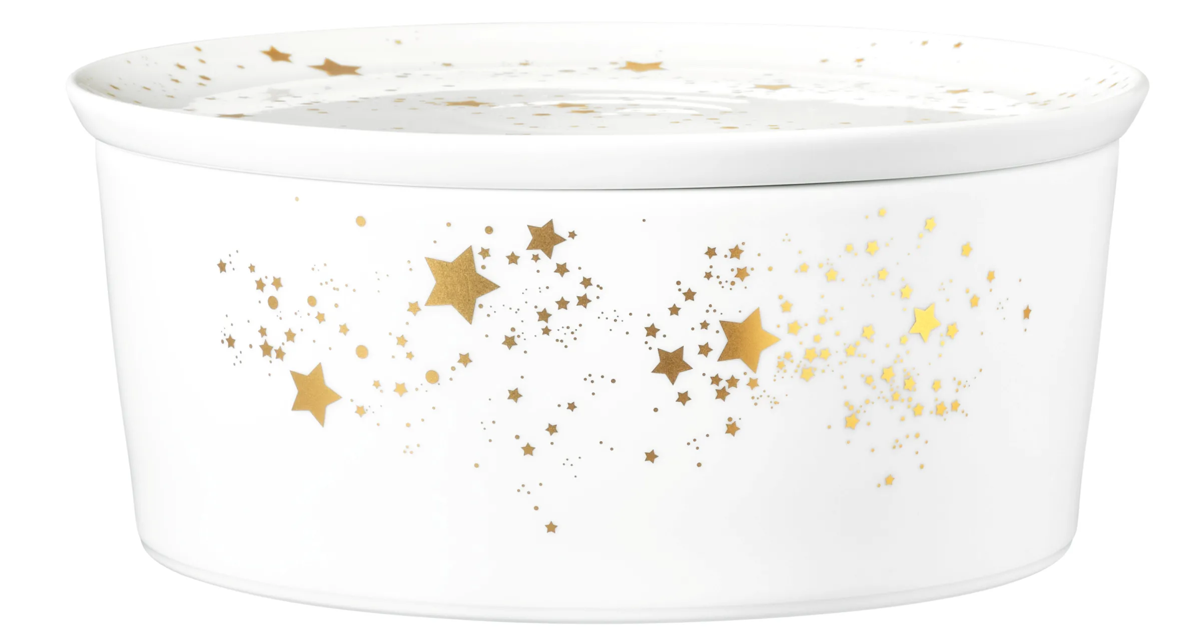 Liberty Schale rund mit Deckel 21x9 cm Golden Star LIBERTY GOLDEN STARS