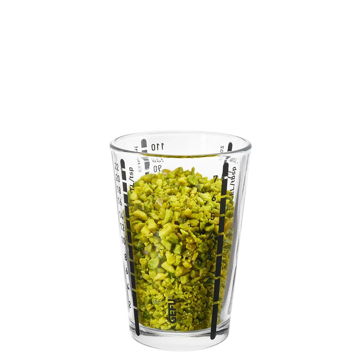 Mini Messbecher MESSI, 100 ml Glas, spülmaschinengeeignet