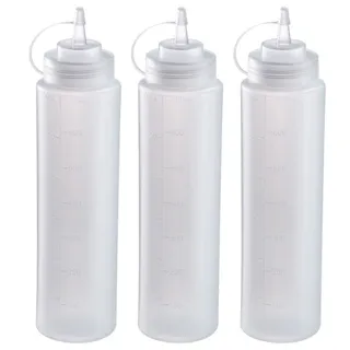 3 Quetschflaschen, 700 ml Dosierflaschen zum mühelosen sauberen Dosieren