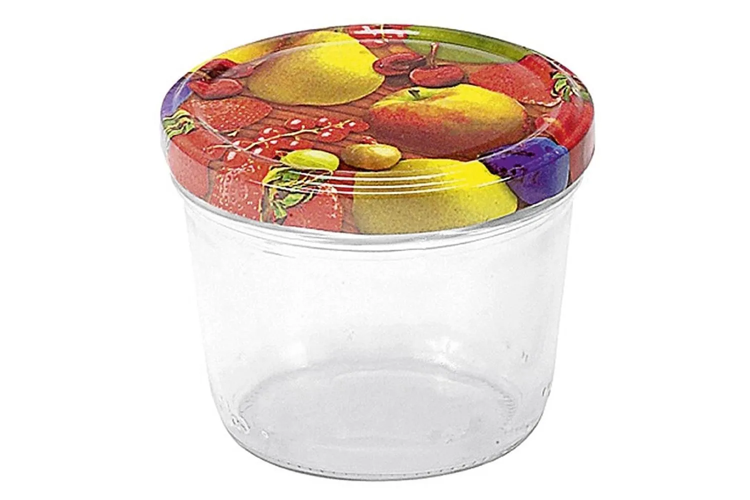 EMSY Schraubdeckelglas mit 82mm Deckel Obstdekor 230 ml 6er Pack
