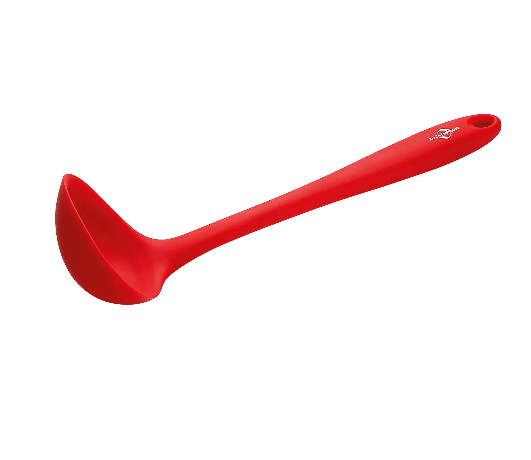 Schöpflöffel, rot, mit verstärktem Kern Silikon, hitzebeständig bis 270 Grad