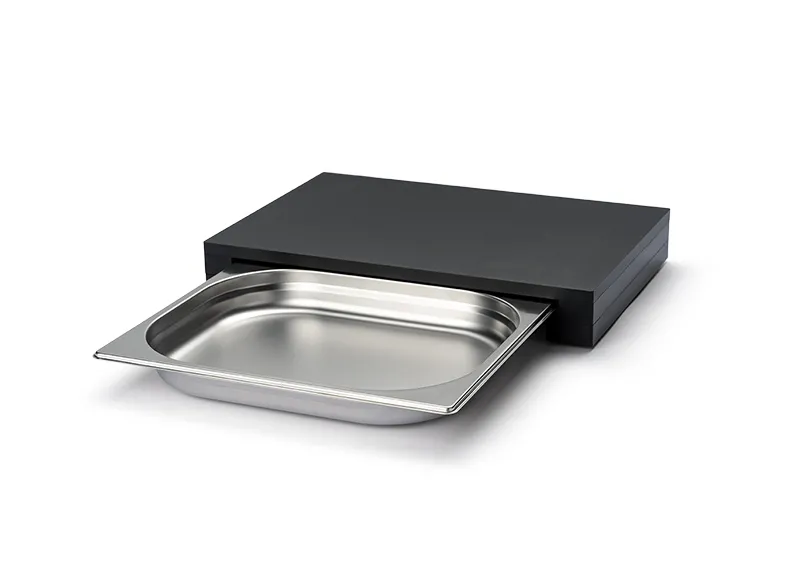 Schneidebrett mit Schublade, Duracore schwarz 39x27x5 cm