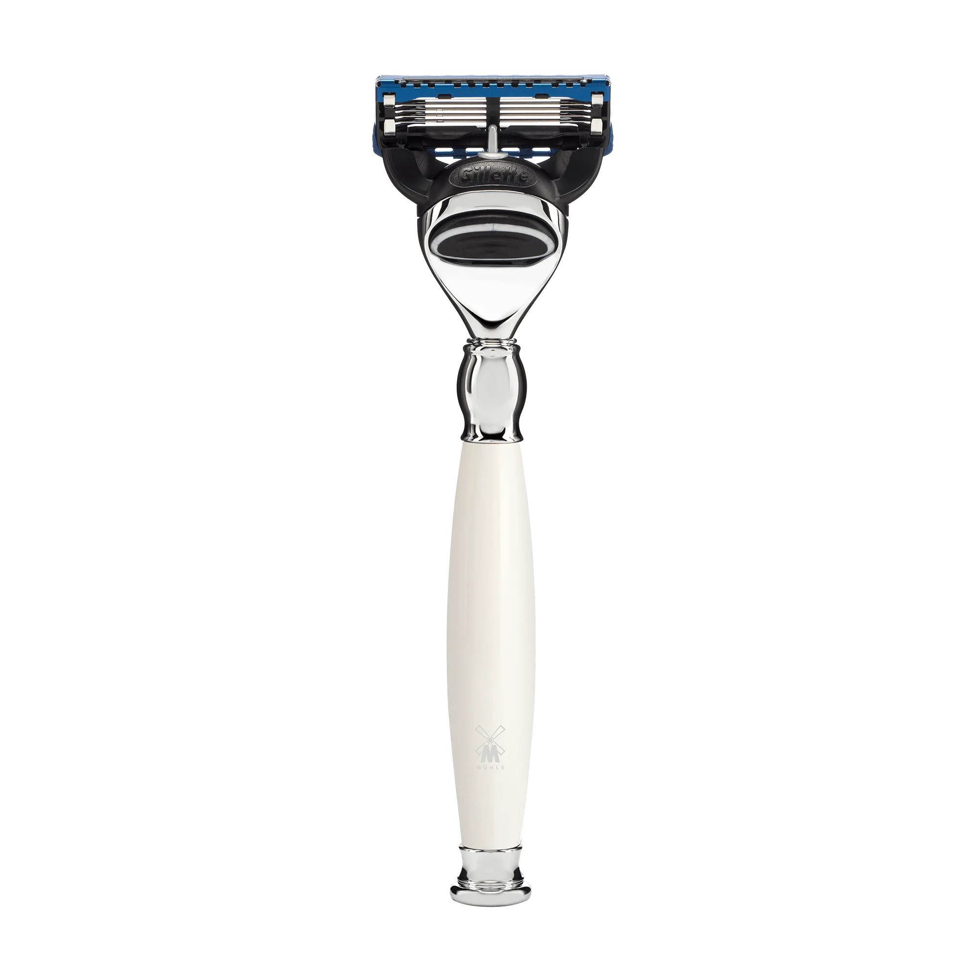 SOPHIST Rasierer kampatibel mit Gillette Fusion Griff aus Porzellan / Metall verchromt