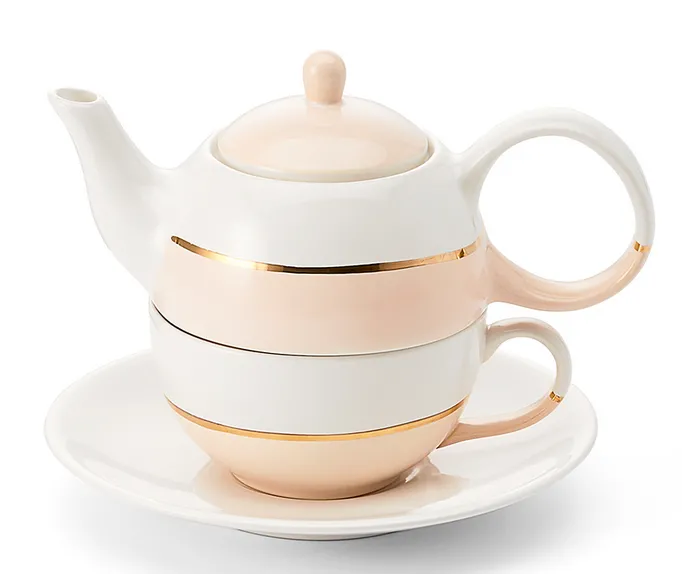 Tea for one Lieske rosa 0,2l mit Goldauflage