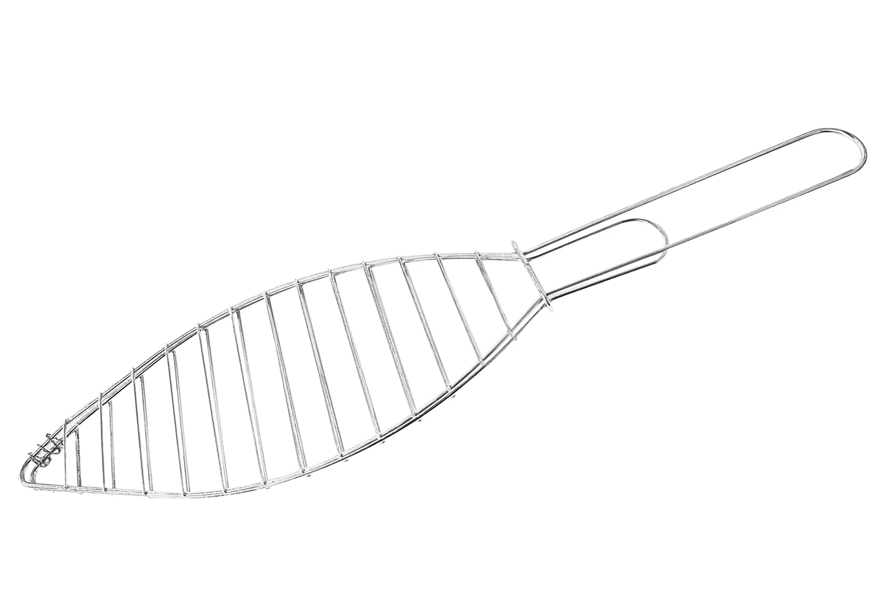 Fischbräter 45cm verchromt, zum einfachen Grillen von Fisch,