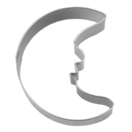 Ausstecher Mond 6 cm mit Gesicht Edelstahl