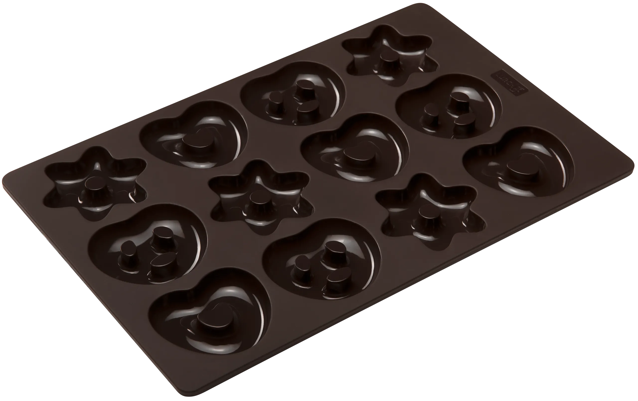 Flexiform Lebkuchen Mini 20x30cm braun LURCH Mini-Lebkuchen Backform für Brezeln, Herzen,