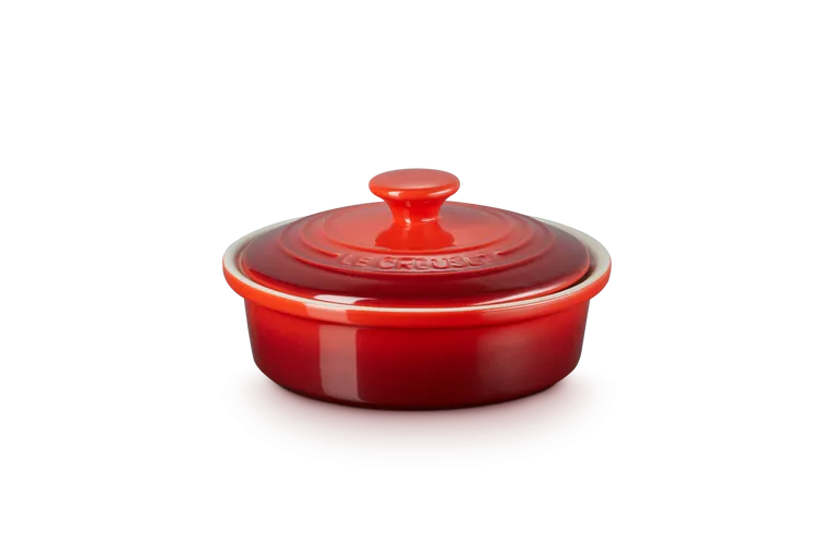 Camenbert Backform mit Deckel 580ml, kirschrot, Steinzeug