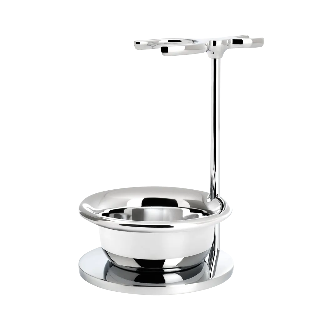 Ständer für Pinsel und Rasierer Schale chrom