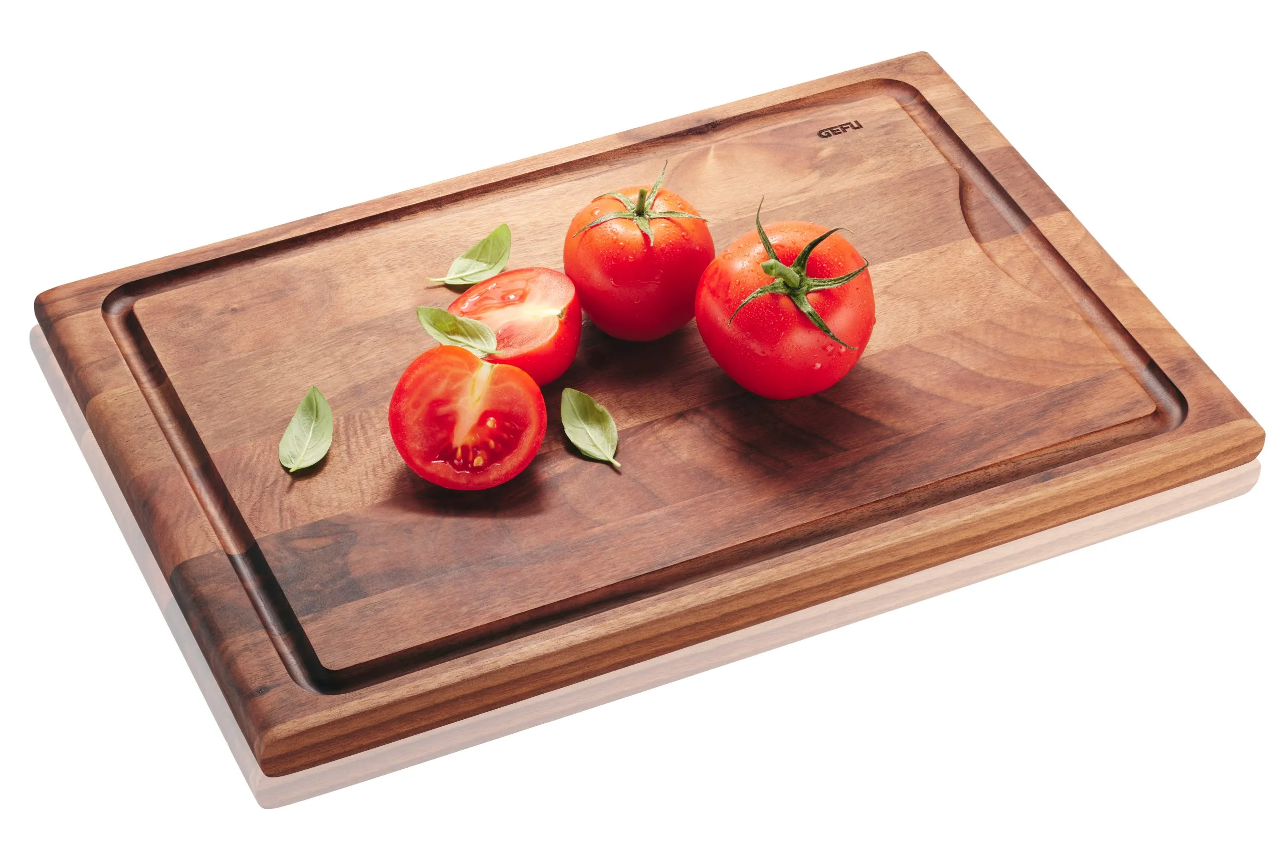 Schneidebrett ENNO, mittel  mit Saftrille, Walnussholz