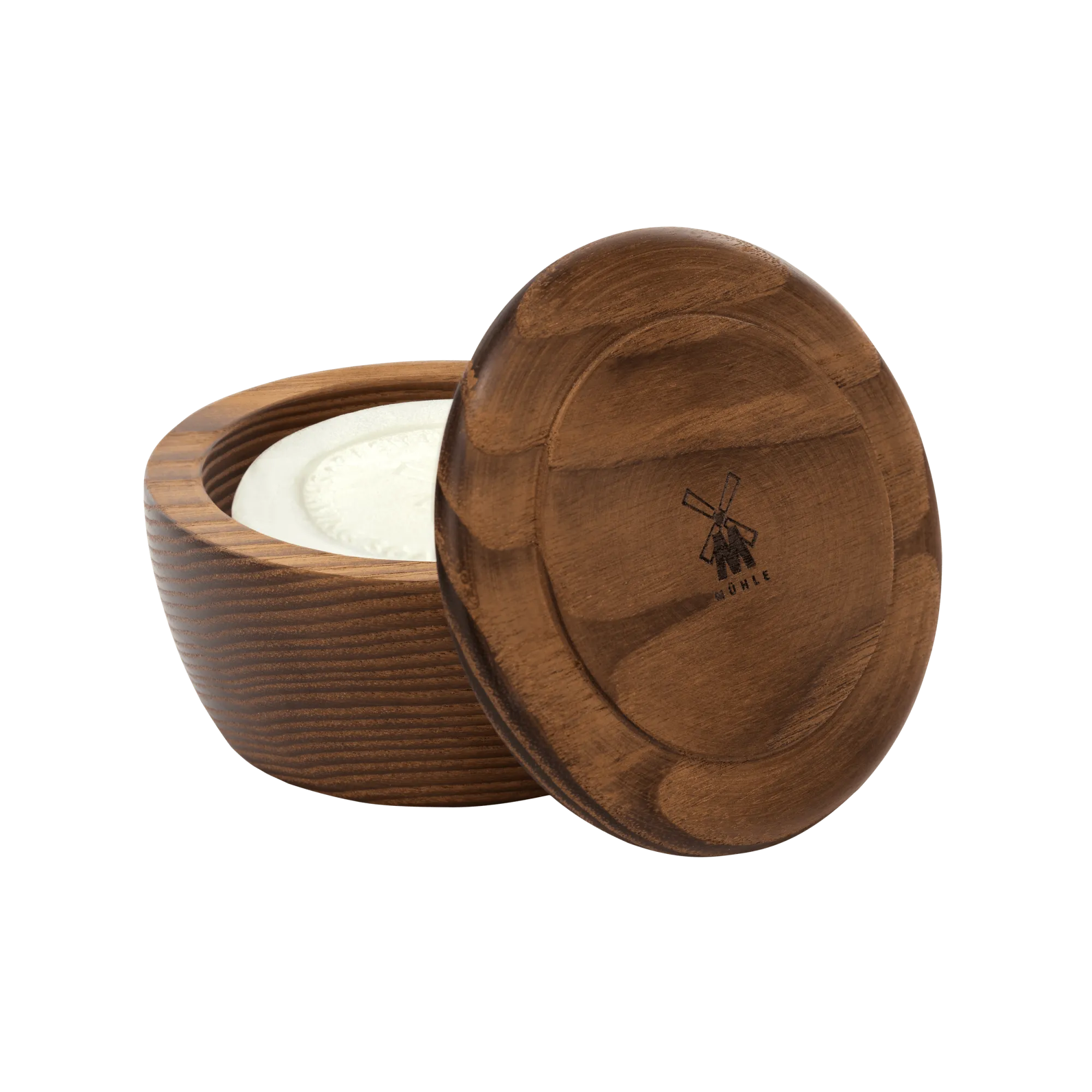 Holzschale Esche mit hochwertiger Rasierseife Grapefruit /Mint 65g