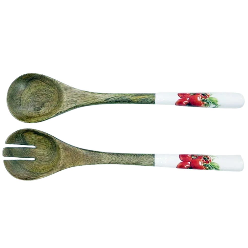 Salatbesteck TOMATOES 2teilig aus Mangoholz