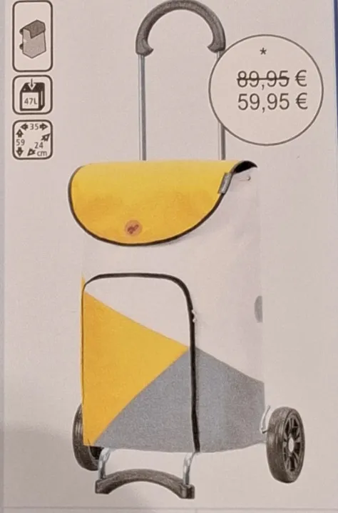 Scala Shopper Ester gelb,weiß,grau Einkaufstrolli 47 L Tasche