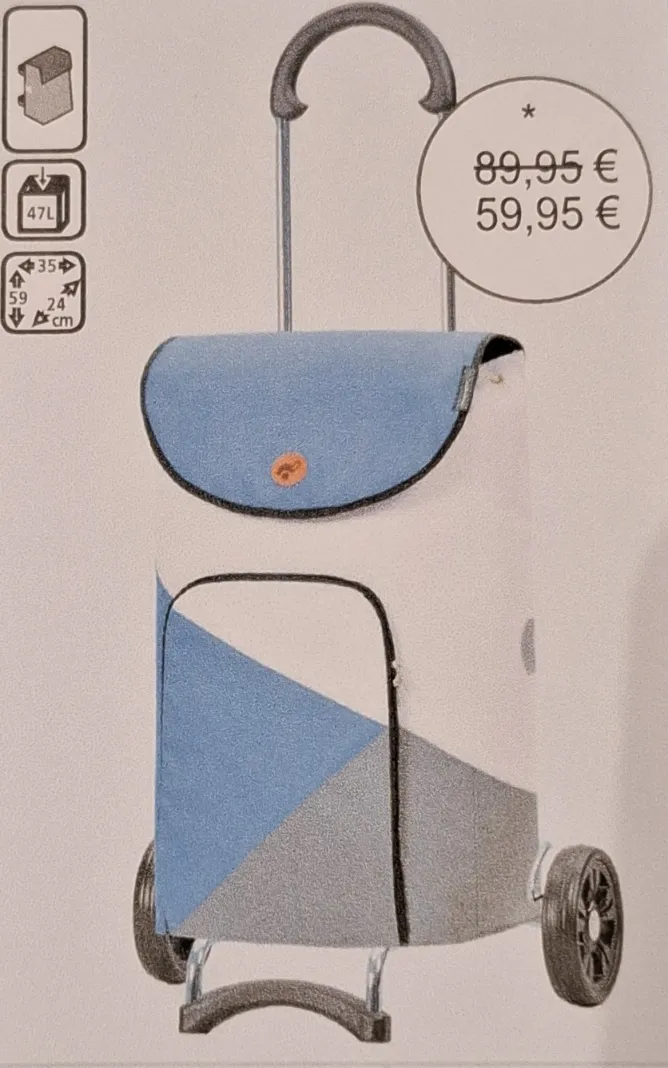 Scala Shopper Ester blau,weiss,grau Einkaufstrolli 47 L Tasche
